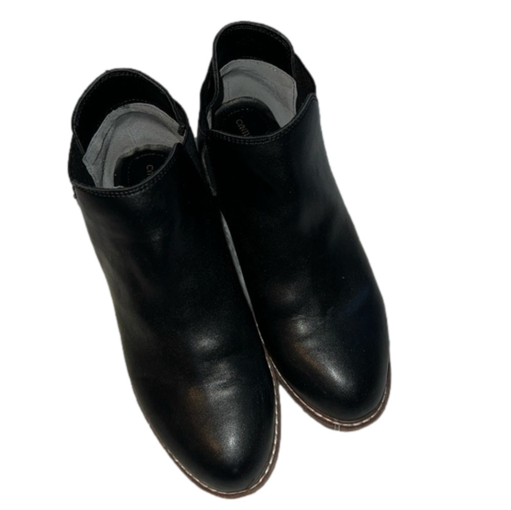 Cynthia Rowley Black Kelsey Synthetic Leather Ankle Boots 6.5